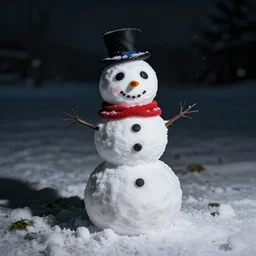 a partially melted Lionel Messi snowman
