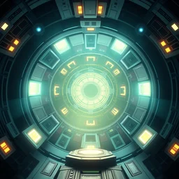 a wholesome animation key shot of the starship's warp core by studio ghibli, animation, sharp, rendered in unreal engine 5, focused, anime key art by greg hildebrant, bloom, dramatic lighting