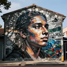 Incredibly derivate political street art.