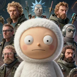 cheburashka god futurama furry cyberpunk apocalyptic portrait by gaston bussierre and charles vess and james jean and erik jones and rhads, inspired by rick and morty, epic, funny, huge scale, beautiful fine face features, intricate high details, sharp, ultradetailed