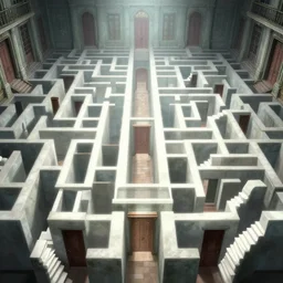 a huge bright maze of many doorways and lots of stairs, many doorways, inside a giant mansion, artstation, Junji Ito, epic composition