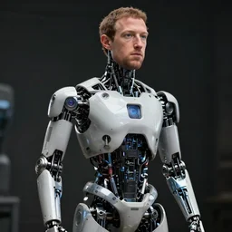 mark zuckerberg as a robot, photorealistic, cinematic lighting, highly detailed, very intricate, by hr giger
