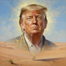 portrait oil painting, perfect expression, subconscious connects, purified consciousness, dune, foundation, great maga king donald j trump, fantasy character portrait, ultra realistic, wide angle, intricate details, mass effect, artifacts, luminous skies, highly detailed, michael cheval, peter mohrbacher, boris vallejo, jessica rossier, oil painting, highly detailed, cinematic lighting, unreal, natural tpose