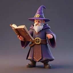 wizard's spell book, stylized, 3 d, full body shot, highly detailed, fantasy, concept art, cel shading, toon shading, outline shader, anime shader, 4 k, unreal engine, blender, artstation