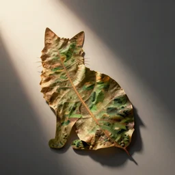 a leaf that is in the shape of a cat