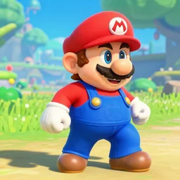 screenshot of Super Mario as a playable character in Zelda: Breath of the Wild (2017)