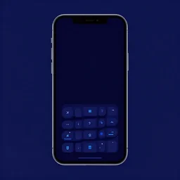 cyberpunk cellphone wallpaper, simple and clean design, graphic design, dark colors, dark blue, neon, UI