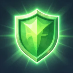 green shield fantasy epic legends game icon stylized digital illustration radiating a glowing aura global illumination ray tracing hdr fanart arstation by ian pesty and katarzyna bek - chmiel