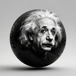 albert einstein black hole with albert einstein, digital art