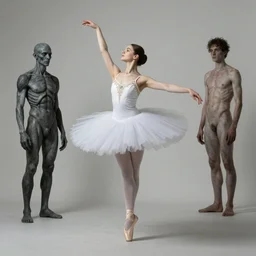 beautiful ballerina inspired by giger, zdzislaw beksinski, cam de leon, and the art of stephen gammell
