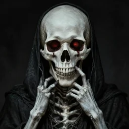 a god of death with a gaze of woe