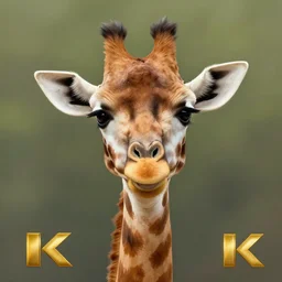 cute smiling giraffe. highly detailed digital painting by greg rutkowski. sharp focus, 8 k.