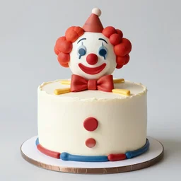 primary color clown birthday cake
