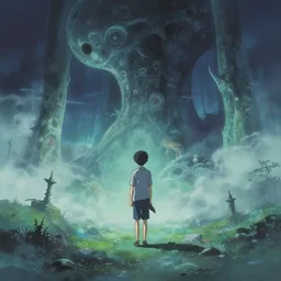 a high definition screenshot from the haunting and strange science fiction anime film ; a strange and ethereal dreamscape, digital painting by makoto shinkai, patrick faulwetter, ryan glitter concept artist, surrealism, trending on artstation