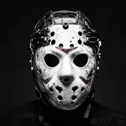 biopunk cyborg hockey mask and helmet, by guy denning, sandra chevrier, simon bisley and fintan magee, ismail inceouglu, mystic high contrast, monochrome, splatter, grunge