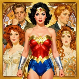 portrait of Betty Page as wonder woman tv show by Stanley Artgerm Lau , greg rutkowski, thomas kindkade, alphonse mucha, loish, norman rockwell. Trending on artstation rule of thirds detailed illustration hd 4k