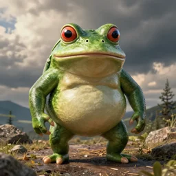 hyper realistic big chungus frogman by greg rutkowski