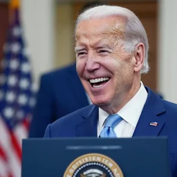 joe Biden as a republican, laughing,