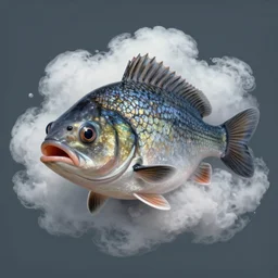 a fish made of cloud, highly detailed, digital painting, smooth, sharp, beautiful face, expressive eyes, art by greg rutkowski and alex gray