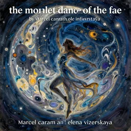 the moonlit dance of the fae by marcel caram and elena vizerskaya, impresion de giclee arte abstracto, fantasy space, 8 k, award winning, atmospheric, artstation, volumetric lighting