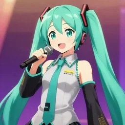 hatsune miku, take the microphone, animation