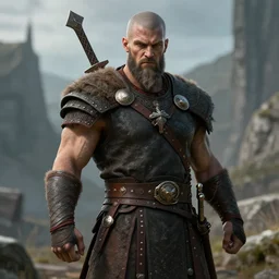 ancient viking warrior, muscular, savage, realistic, 8 k resolution, detailed, artstation