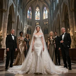epic professional digital art of 👽👰♀ in cathedral, atmospheric lighting, detailed, hdr, 4 k,, leesha hannigan, wayne haag, reyna rochin, ignacio fernandez rios, mark ryden, iris van herpen, best on wlop, pixiv, stunning, gorgeous, much wow, cinematic, masterpiece