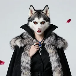 a mid shot portrait of amber heard as a vampire witch wearing husky fur cape and black coat swan feather sapphire snake jewellery, falling rose petals, mystic fog clouds jungle, by jeremy mann, alma tedema, bouguereau, fantasy art, photo realistic, mist, dynamic lighting, artstation, poster, volumetric lighting, 4 k, award winning, canon, photo of the year, dalle 2 reference
