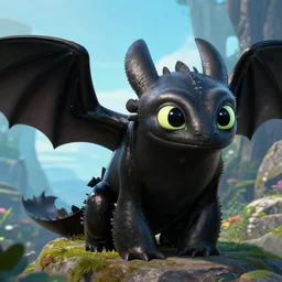 high res Toothless from how to train your dragon 4k