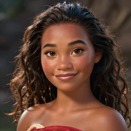 photorealistic photograph portrait of moana from disney, artstation