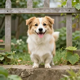 over the garden wall, dog, happy,