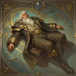 an old man floating, deep focus, d & d, fantasy, intricate, elegant, highly detailed, digital painting, artstation, concept art, matte, sharp focus, illustration, hearthstone, art by artgerm and greg rutkowski and alphonse mucha