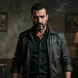 mafia mob boss rugged portrait, smoke - filled room, dim cinematic lighting, ismail inceoglu, artstation, deviantart, dan mumford