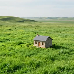 grasslands, ( ( house ) )!!, [ 4 k photorealism ]!!!, trending on unsplash, intricate