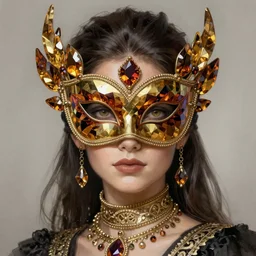 amber obsidian renaissance empress, masked, highly detailed, portrait, digital painting, trending on artstation, concept art, sharp focus, illustration, art by artgerm and greg rutkowski and magali villeneuve
