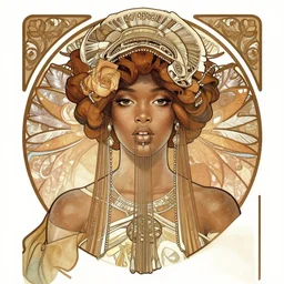 black african princess, artgerm, symmetric, highly detailed, concept art, intricate, sharp focus, illustration, rutkowski, alphonse mucha