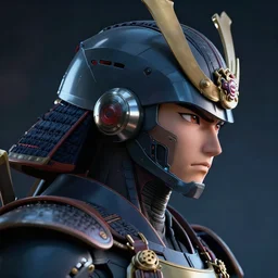 a profile picture of powerful japanese samurai wearing cyber suit, detailed face, face symmetry, fanart artstation global illumination rtx hdr fanart arstation 3 d, character concept portrait by moebius and laurie greasley, profile picture, 8 k, anime, cinematic color grading