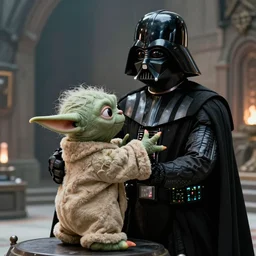 darth vader force choking yoda, film still, epic detail, cinematic film set