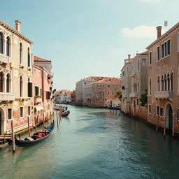 a futuristic science fiction scene of the canals of venice on a sunny day by beeple