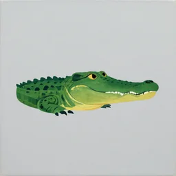 crocodile minimal symmetric painting by afshar petros and aoshima chiho, matte background, sharp contours, minimalist trending on artstation
