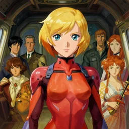 ship interior bg. near face portrait. scene in metroid. christina hendricks as zero suit samus. lighting by james gurney. painted by norman rockwell, greg rutkowski, alphonse mucha, sakimichan. character by hideaki anno. digital. trending artstation. masterpiece.