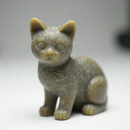 photo of petrified stone kitten, 35 mm,