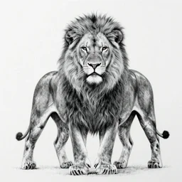 charcoal drawing of a majestic lion