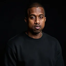 a ( ( ( ( ( ( chiaroscuro lighting portrait ) ) ) ) ) ) of kanye west dressed as rick owens, black background, portrait by julia margaret cameron, shallow depth of field, 8 0 mm, f 1. 8