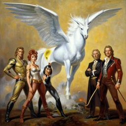 pegasus painting by boris vallejo, frank frazetta, julie bell, salvador dali, larry elmore, keith parkinson and lyde caldwell