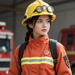 beautiful portrait of a female fire fighter who looks like Boa Hancock  , character design by Ross Tran, artgerm  detailed, soft lighting