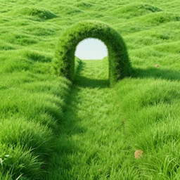 christmas portal that leads to a leyline of beautiful grass terrain