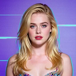 VHS glitch art of Elle Fanning