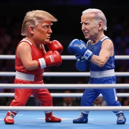 donald trump and joe biden boxing in a boxing ring, photograph, 1 5 mm, 4 k