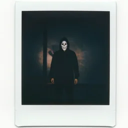 polaroid coloured photo of a poltergeist paranormal activities with mirage - n 9